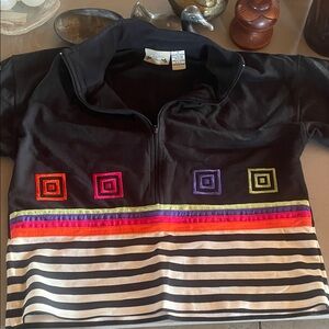 Colorful Striped Half-Zip Top